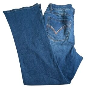 Democracy Ab Technology Womens 14 Flare Leg Medium Wash High Rise Stretch Jeans